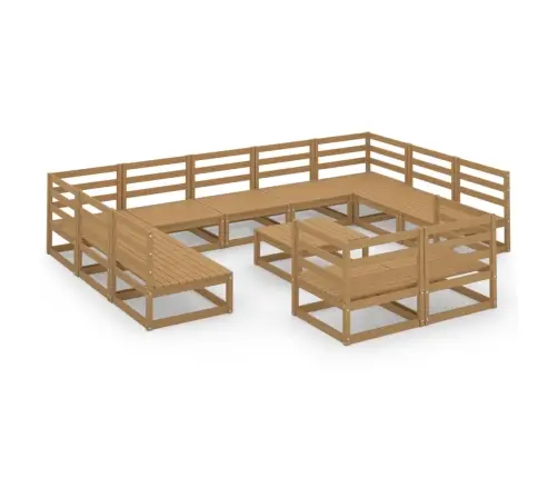 12-Daļīgs Dārza Atpūtas Mēbeļu Komplekts, Priedes Masīvkoks Vidaxl