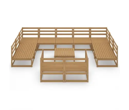 12-Daļīgs Dārza Atpūtas Mēbeļu Komplekts, Priedes Masīvkoks Vidaxl