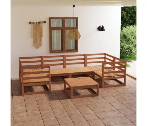 7-Daļīgs Dārza Atpūtas Mēbeļu Komplekts, Priedes Masīvkoks Vidaxl