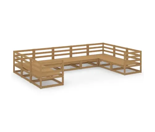 9-Daļīgs Dārza Atpūtas Mēbeļu Komplekts, Priedes Masīvkoks Vidaxl