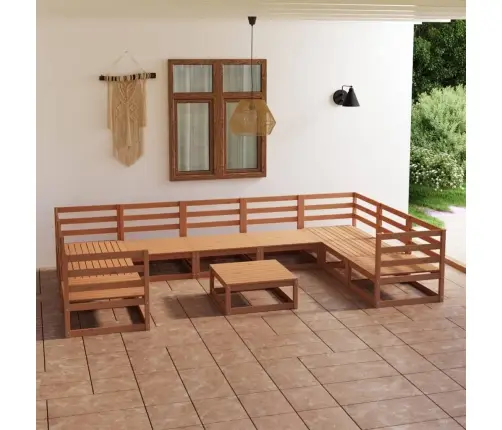 10-Daļīgs Dārza Atpūtas Mēbeļu Komplekts, Priedes Masīvkoks Vidaxl