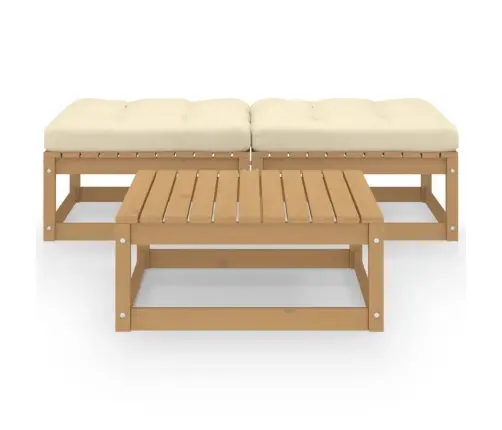 3-Daļīgs Dārza Atpūtas Mēbeļu Komplekts Ar Matračiem, Priede Vidaxl