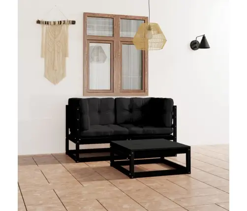 3-Daļīgs Dārza Atpūtas Mēbeļu Komplekts Ar Matračiem, Priede Vidaxl