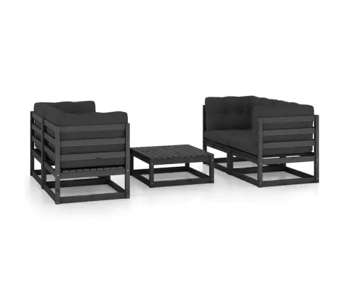 5-Daļīgs Dārza Atpūtas Mēbeļu Komplekts Ar Matračiem, Priede Vidaxl