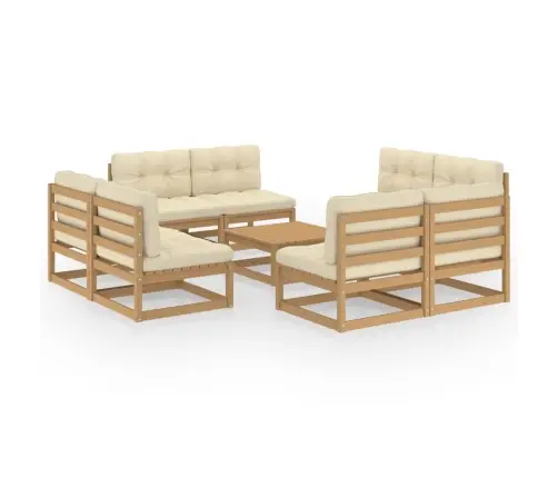 Sodo Komplektas Su Pagalvėlėmis, 9 Dalių, Pušies Masyvas