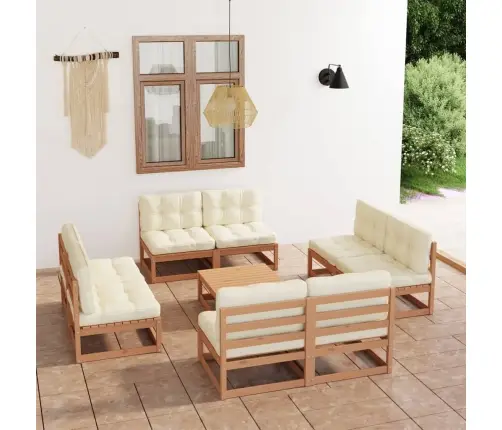 Sodo Komplektas Su Pagalvėlėmis, 9 Dalių, Pušies Masyvas