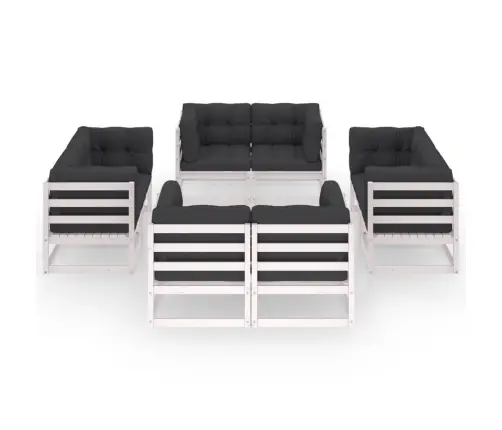 Sodo Komplektas Su Pagalvėlėmis, 8 Dalių, Pušies Masyvas