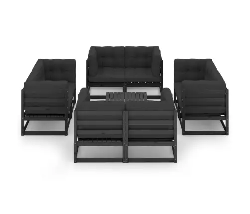 9-Osaline Aiamööbli Komplekt Istmepatjadega, Toekas Männipuit