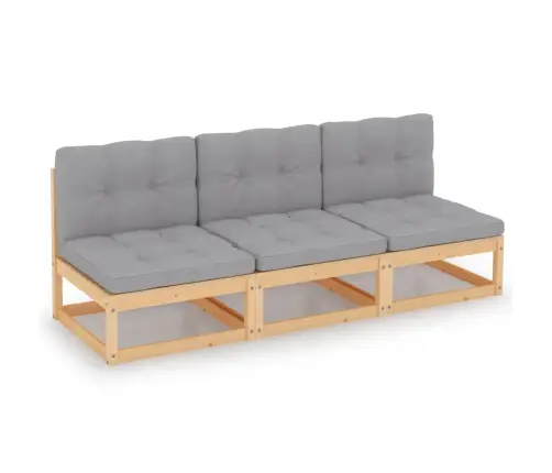 3-Vietīgs Dīvāns Ar Matračiem, Priedes Masīvkoks Vidaxl