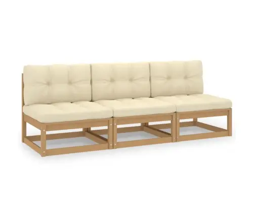 3-Vietīgs Dīvāns Ar Matračiem, Priedes Masīvkoks Vidaxl