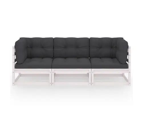 3-Vietīgs Dārza Dīvāns Ar Matračiem, Priedes Masīvkoks Vidaxl 3-Vietīgs Dārza Dīvāns Ar Matračiem, Priedes Masīvkoks Vidaxl