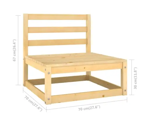 4-Osaline Aiamööblikomplekt Istmepatjadega, Männipuit