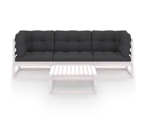 4-Daļīgs Dārza Atpūtas Mēbeļu Komplekts Ar Matračiem, Priede Vidaxl