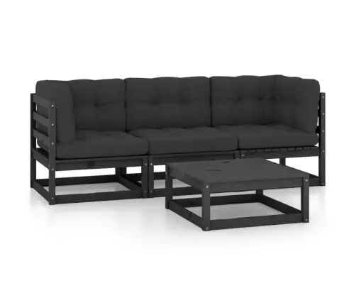 4-Daļīgs Dārza Atpūtas Mēbeļu Komplekts Ar Matračiem, Priede Vidaxl