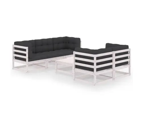 6-Daļīgs Dārza Atpūtas Mēbeļu Komplekts Ar Matračiem, Priede Vidaxl