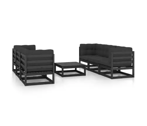 7-Daļīgs Dārza Atpūtas Mēbeļu Komplekts Ar Matračiem, Priede Vidaxl