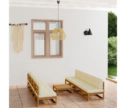 9-Osaline Aiamööblikomplekt Istmepatjadega, Toekas Männipuit