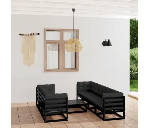 8-Daļīgs Dārza Atpūtas Mēbeļu Komplekts Ar Matračiem, Priede Vidaxl