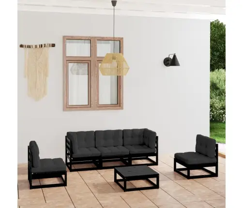 6-Daļīgs Dārza Atpūtas Mēbeļu Komplekts Ar Matračiem, Priede Vidaxl