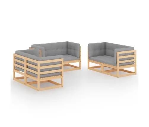 Sodo Komplektas Su Pagalvėlėmis, 6 Dalių, Pušies Masyvas