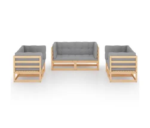 Sodo Komplektas Su Pagalvėlėmis, 6 Dalių, Pušies Masyvas