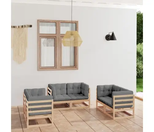 Sodo Komplektas Su Pagalvėlėmis, 6 Dalių, Pušies Masyvas