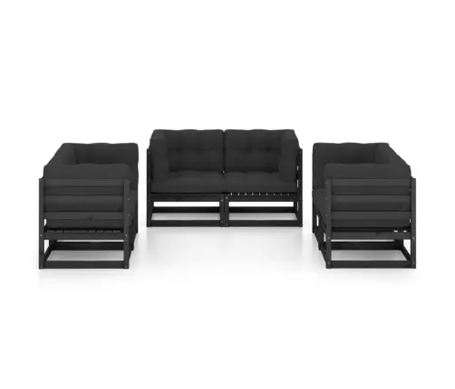 6-Daļīgs Dārza Atpūtas Mēbeļu Komplekts Ar Matračiem, Priede Vidaxl