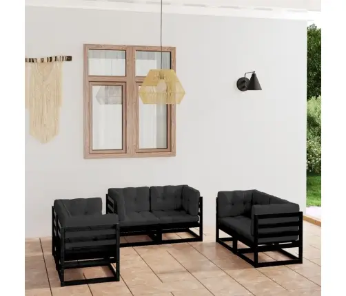 6-Daļīgs Dārza Atpūtas Mēbeļu Komplekts Ar Matračiem, Priede Vidaxl