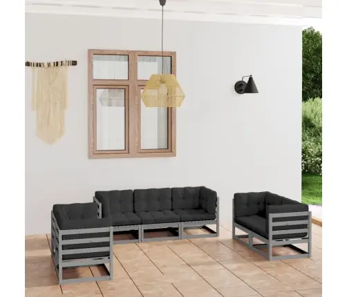 Sodo Komplektas Su Pagalvėlėmis, 7 Dalių, Pušies Masyvas