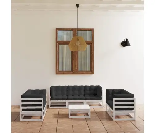 8-Osaline Aiamööbli Komplekt Istmepatjadega, Männipuit