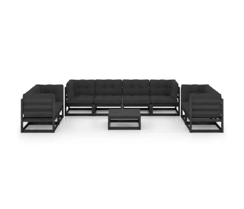 9-Daļīgs Dārza Atpūtas Mēbeļu Komplekts Ar Matračiem, Priede Vidaxl