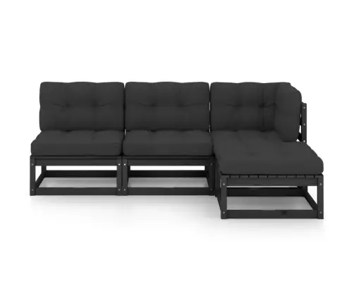 4-Daļīgs Dārza Atpūtas Mēbeļu Komplekts Ar Matračiem, Priede Vidaxl