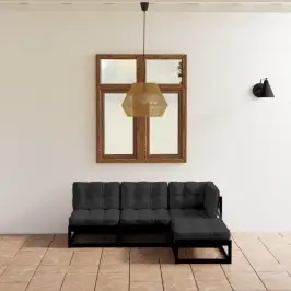 4-Daļīgs Dārza Atpūtas Mēbeļu Komplekts Ar Matračiem, Priede Vidaxl