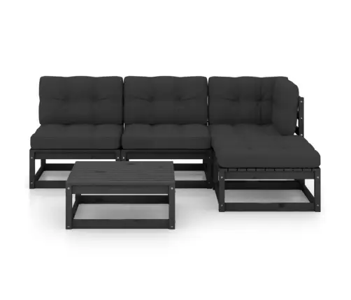 5-Daļīgs Dārza Atpūtas Mēbeļu Komplekts Ar Matračiem, Priede Vidaxl