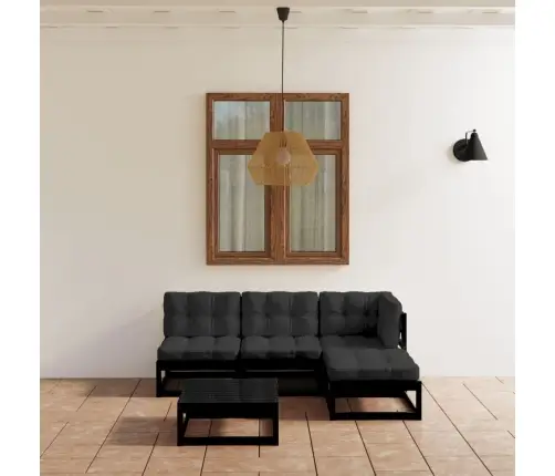 5-Daļīgs Dārza Atpūtas Mēbeļu Komplekts Ar Matračiem, Priede Vidaxl