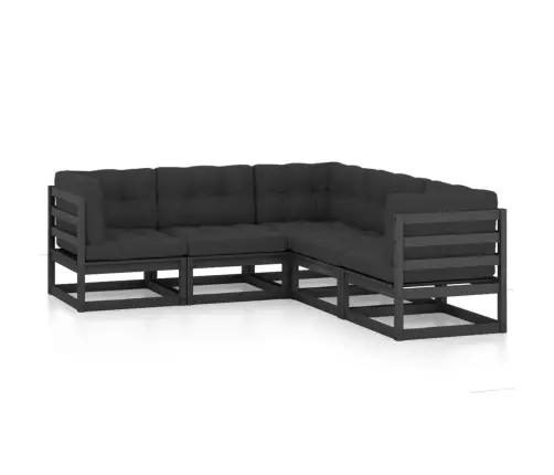 5-Osaline Aiamööbli Komplekt Istmepatjadega, Toekas Männipuit