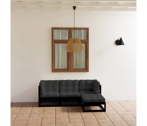 4-Daļīgs Dārza Atpūtas Mēbeļu Komplekts Ar Matračiem, Priede Vidaxl