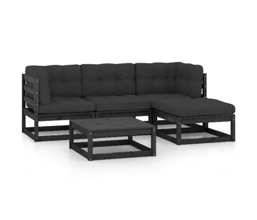 5-Daļīgs Dārza Atpūtas Mēbeļu Komplekts Ar Matračiem, Priede Vidaxl