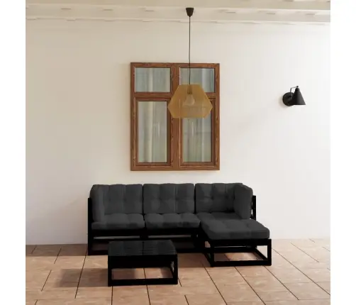 5-Daļīgs Dārza Atpūtas Mēbeļu Komplekts Ar Matračiem, Priede Vidaxl