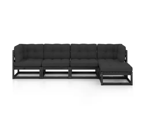 5-Daļīgs Dārza Atpūtas Mēbeļu Komplekts Ar Matračiem, Priede Vidaxl