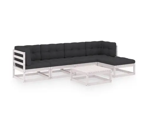 6-Osaline Aiamööbli Komplekt Istmepatjadega, Toekas Männipuit