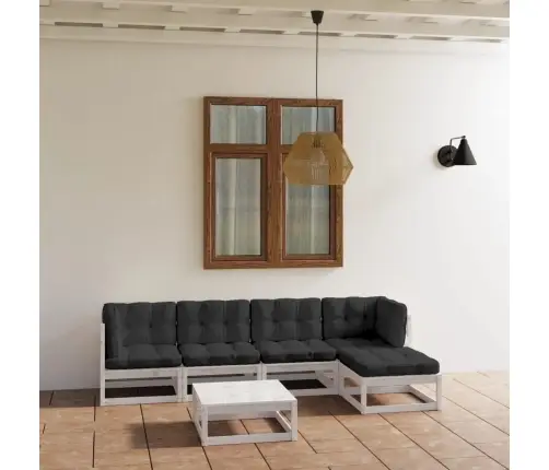 6-Osaline Aiamööbli Komplekt Istmepatjadega, Toekas Männipuit