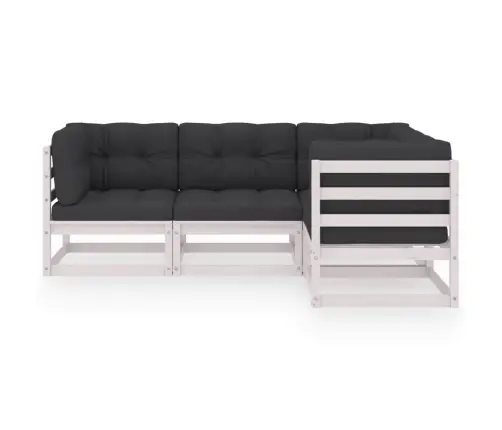 4-Daļīgs Dārza Atpūtas Mēbeļu Komplekts Ar Matračiem, Priede Vidaxl