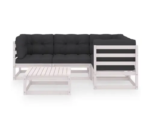 5-Daļīgs Dārza Atpūtas Mēbeļu Komplekts Ar Matračiem, Priede Vidaxl