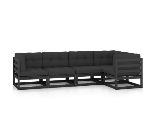 5-Osaline Aiamööbli Komplekt Istmepatjadega, Toekas Männipuit