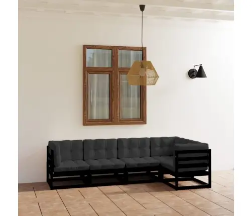 5-Osaline Aiamööbli Komplekt Istmepatjadega, Toekas Männipuit