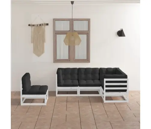 5-Osaline Aiamööbli Komplekt Istmepatjadega, Toekas Männipuit