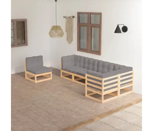 Sodo Komplektas Su Pagalvėlėmis, 6 Dalių, Pušies Masyvas