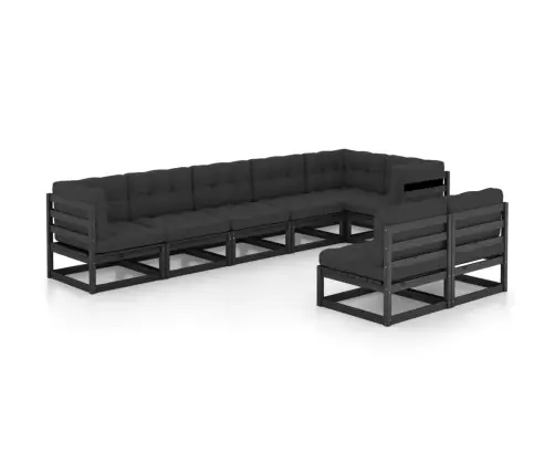 8-Osaline Aiamööbli Komplekt Patjadega, Männipuit