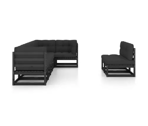 8-Osaline Aiamööbli Komplekt Patjadega, Männipuit